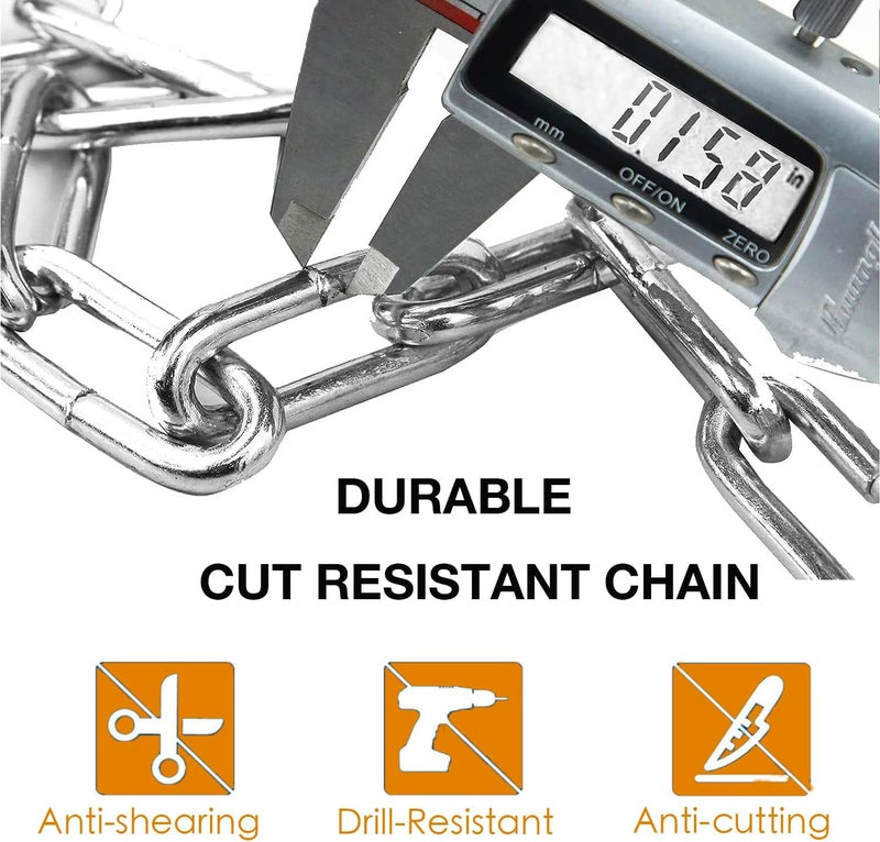 Rifarter Bike Lock Chain Heavy Duty, 5 Digit Combination Anti-Theft Bicycle Lock, 3.2 Feet Long Security Resettable Bike Locks for Road, Mountain Bike, Scooter, Motorcycle, Door, Gate, Fence, Orange - Image 4
